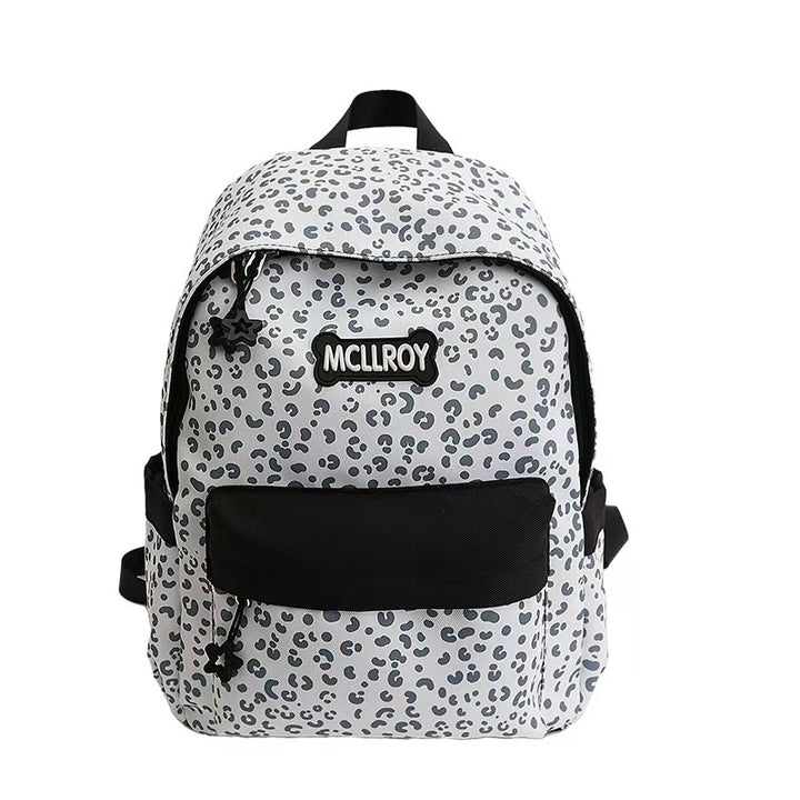 Stilig Leopard Print Ryggsekk Skanto