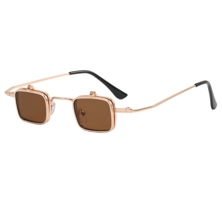 Dame designer solbrille med kvadratisk metallramme Skanto