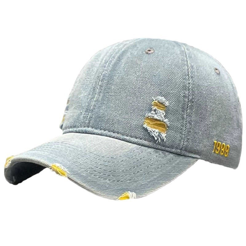 Unisex Slittet Denim Baseball Caps Skanto