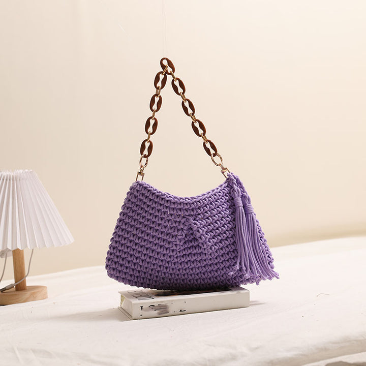 Handmade macrame bag with stylish fringe Skanto