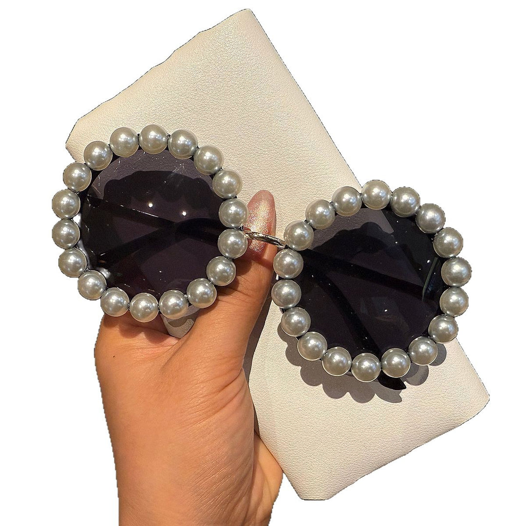 Dames elegant Vintage-solbriller med perledekor Skanto