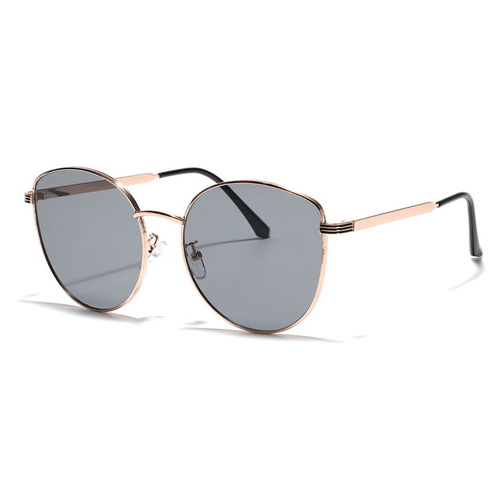 Dame geometrisk solbrille med smal metallramme Skanto
