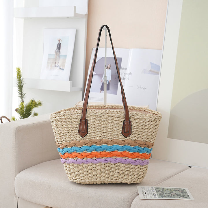 Håndlaget strandveske i boho-stil Skanto