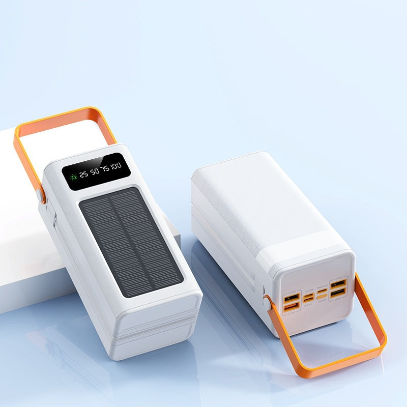 Bærbar solcelle powerbank med digital skjerm og praktisk bæresnor Skanto