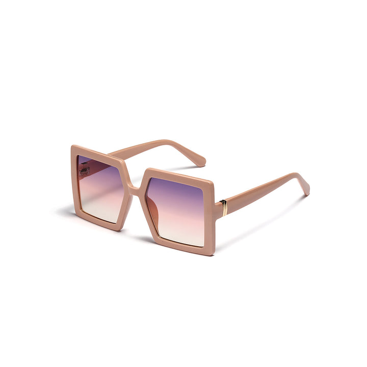 Dame geometrisk solbrille med moderne, bred ramme Skanto