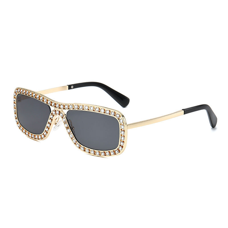 Dame Glamorøs solbrille med glitrende krystallakenter Skanto
