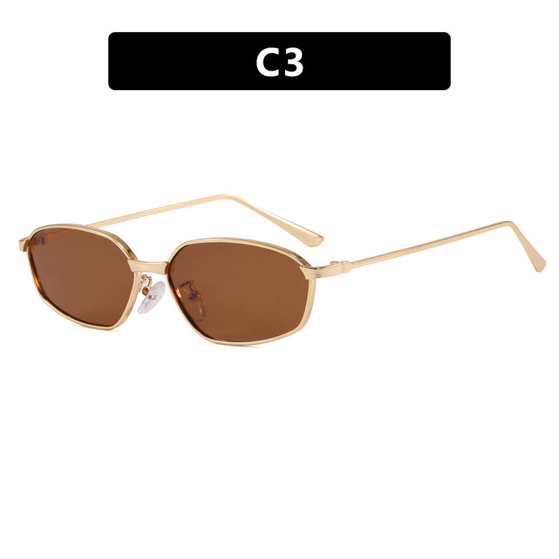 Women's Geometric Sunglasses with Protective UV Filter and Minimalist Metal Frame Skanto