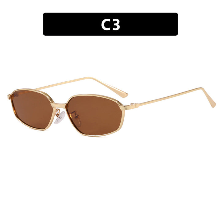 Women's Geometric Sunglasses with Protective UV Filter and Minimalist Metal Frame Skanto