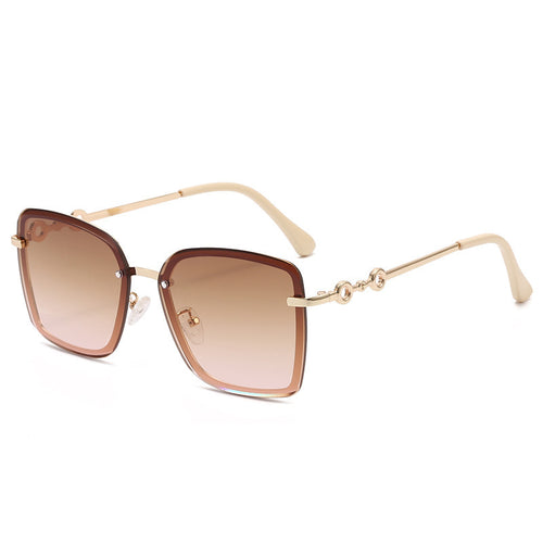 Dame kvadratisk solbrille med speilglass og elegant detalj Skanto