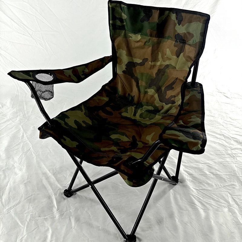 Folding Chair With Cup Holder and Reinforced Armrests Skanto