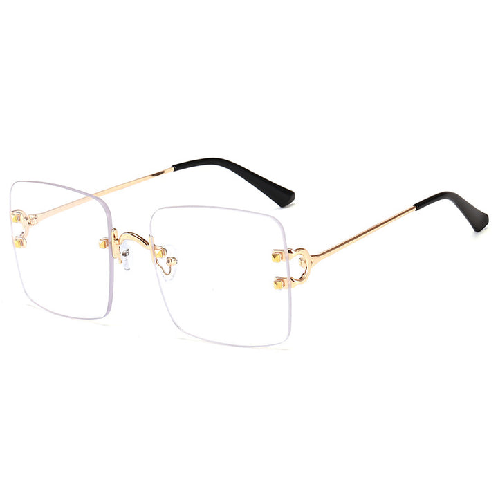 Dame kvadratisk solbrille med elegant metallramme og robuste glass Skanto