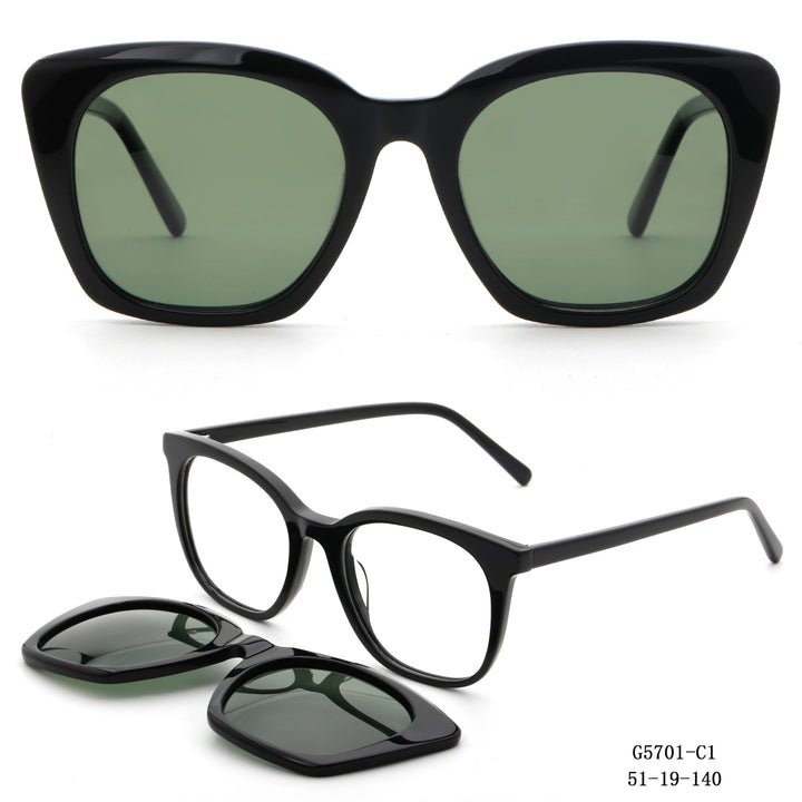 Dame retro-inspirert solbrille med avtagbare glass Skanto