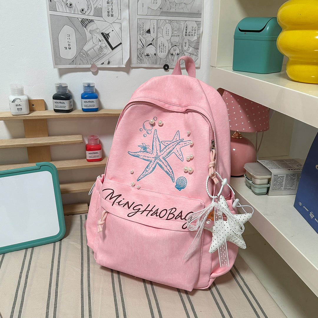 Brodert sjøstjerne design skole ryggsekk