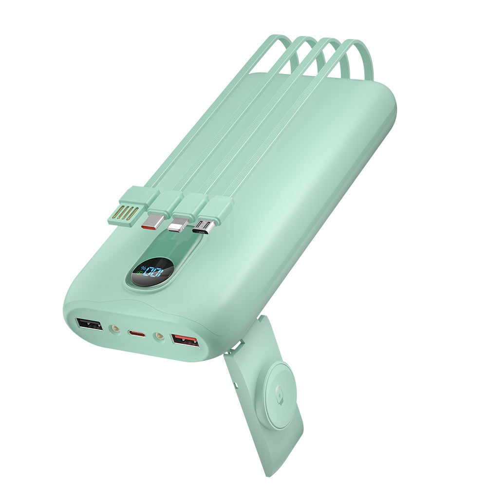 Powerbank med integrerte ladekabler og LCD-skjerm Skanto