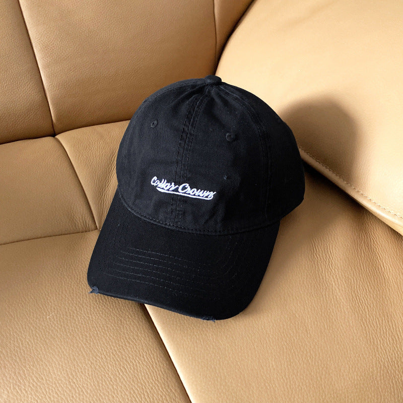 Kvinne Casual Distressed Cotton Baseball Cap Skanto