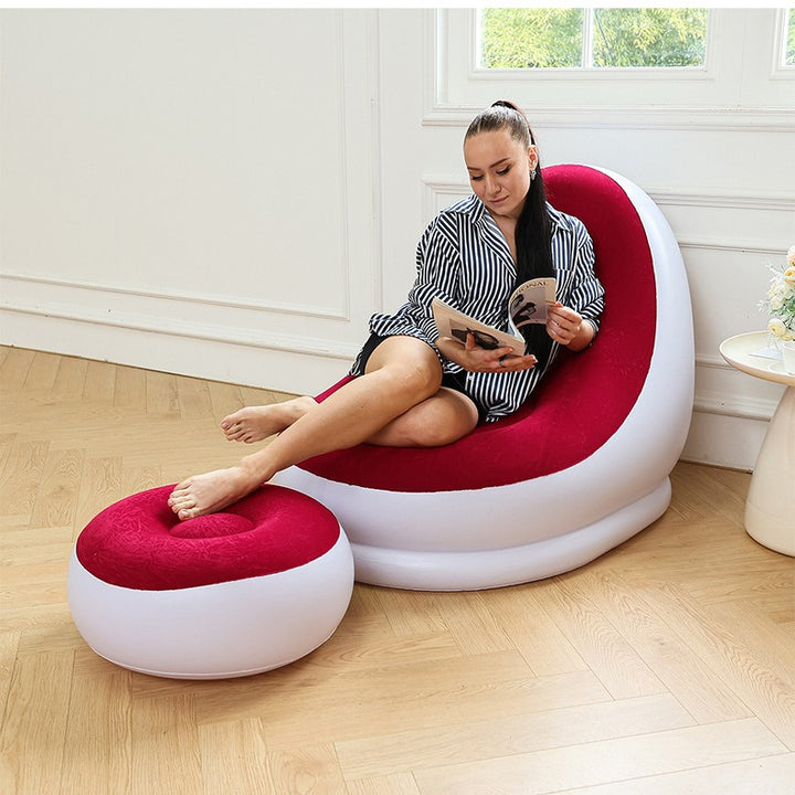 Kvinne oppblåsbar komfortsofa med ergonomisk ryggstøtte Skanto