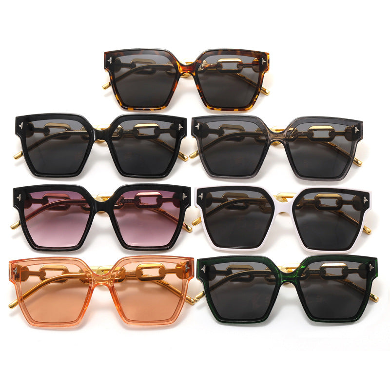 Dame moteriktig oversized solbrille med kombinert ramme Skanto