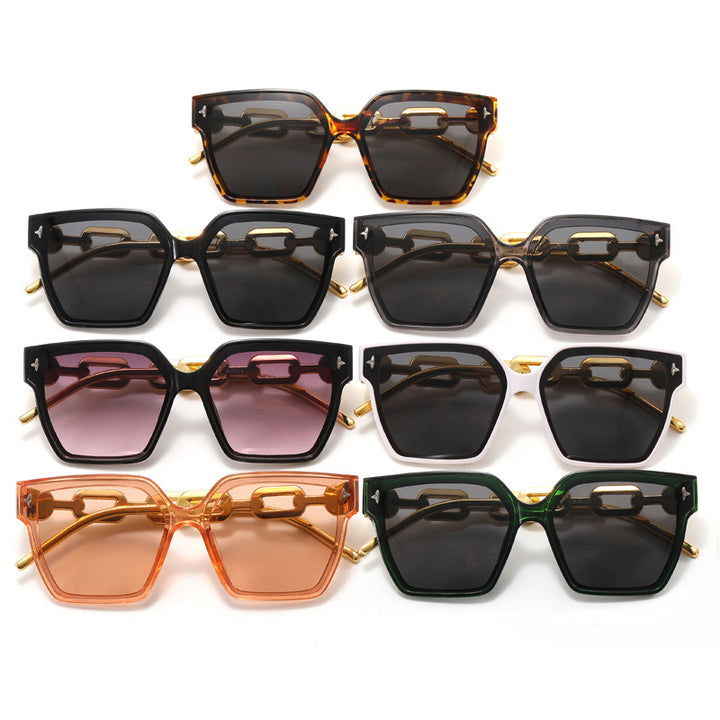 Dame moteriktig oversized solbrille med kombinert ramme Skanto