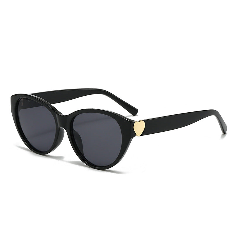 Dame Cat-Eye solbriller med hjerte-motiv Skanto