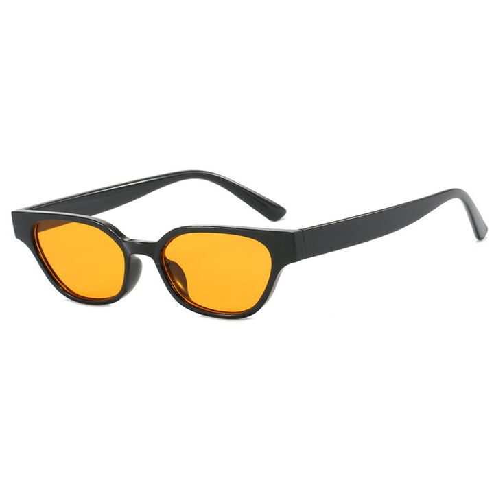 Women's Fashionable Sunglasses with Curved Frame and Brown Lenses Skanto