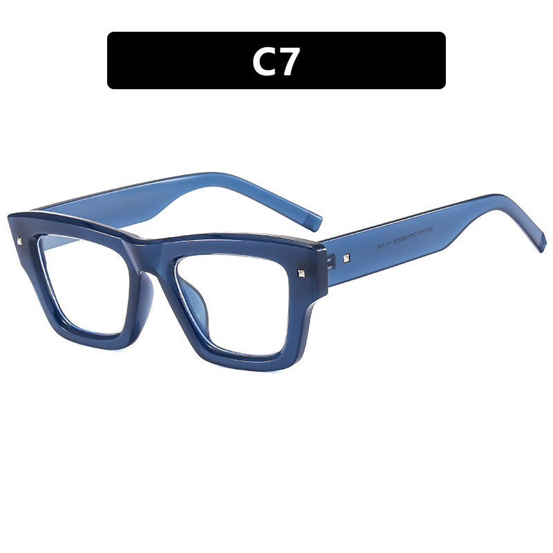 Women's fashionable rectangular glasses with faceted design Skanto