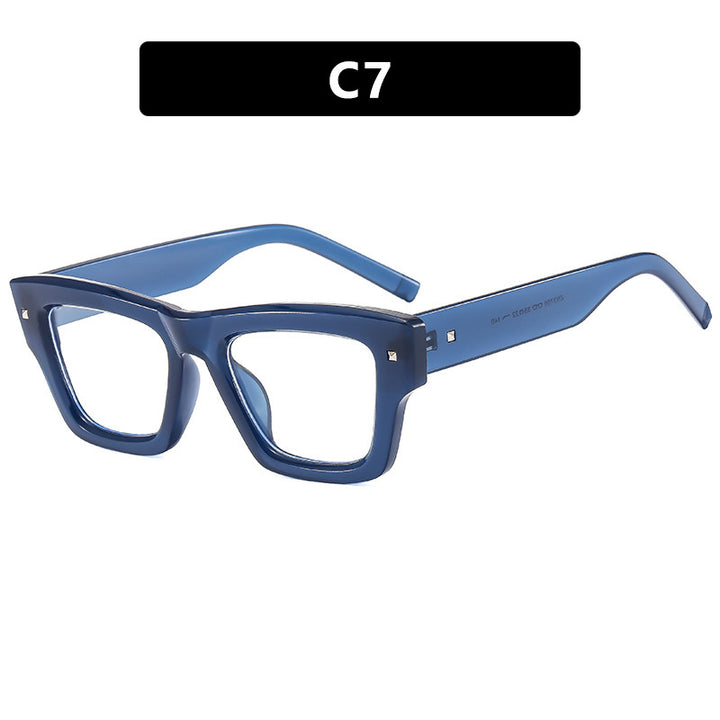 Women's fashionable rectangular glasses with faceted design Skanto