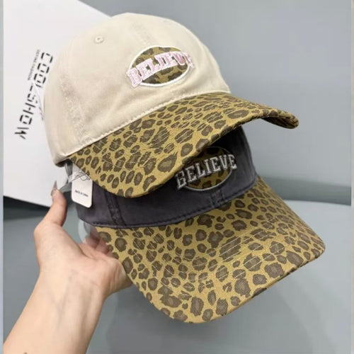 Kvinne Casual Leopardprint Baseball Cap Skanto
