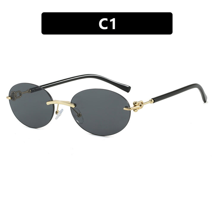 Women's oval sunglasses with luxurious metal frame and mirrored lenses Skanto
