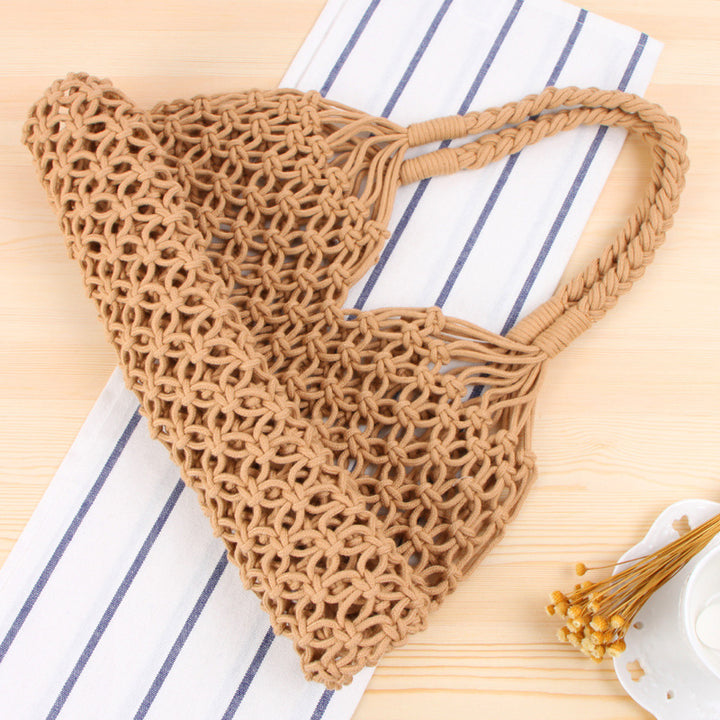 Handbag made of robust hand-knotted net material Skanto