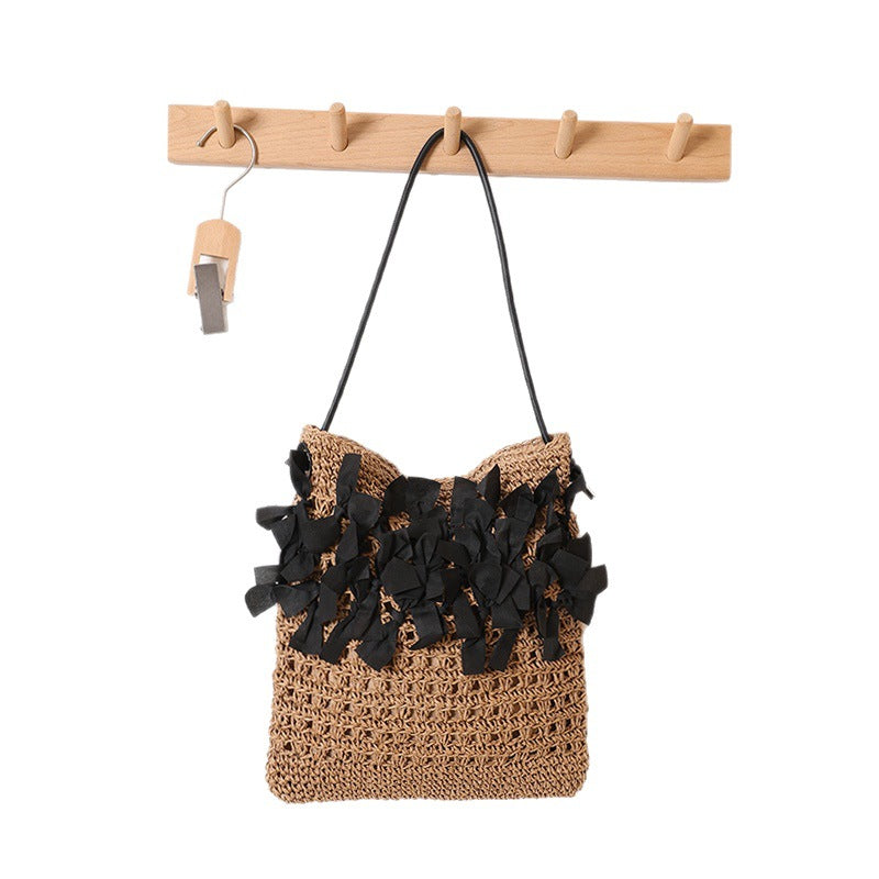 Handmade beach bag with decorative bows Skanto