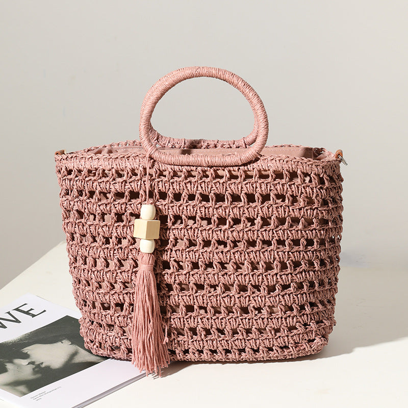 Crocheted natural material handbag Skanto