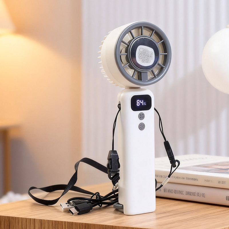 Damer multifunksjonell håndvifte med LED-skjerm og USB-laderfunksjon Skanto