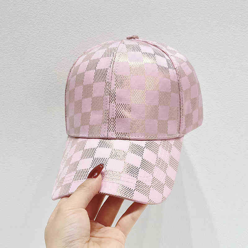 Kvinne Stilige Rute Mønster Baseball Caps Skanto