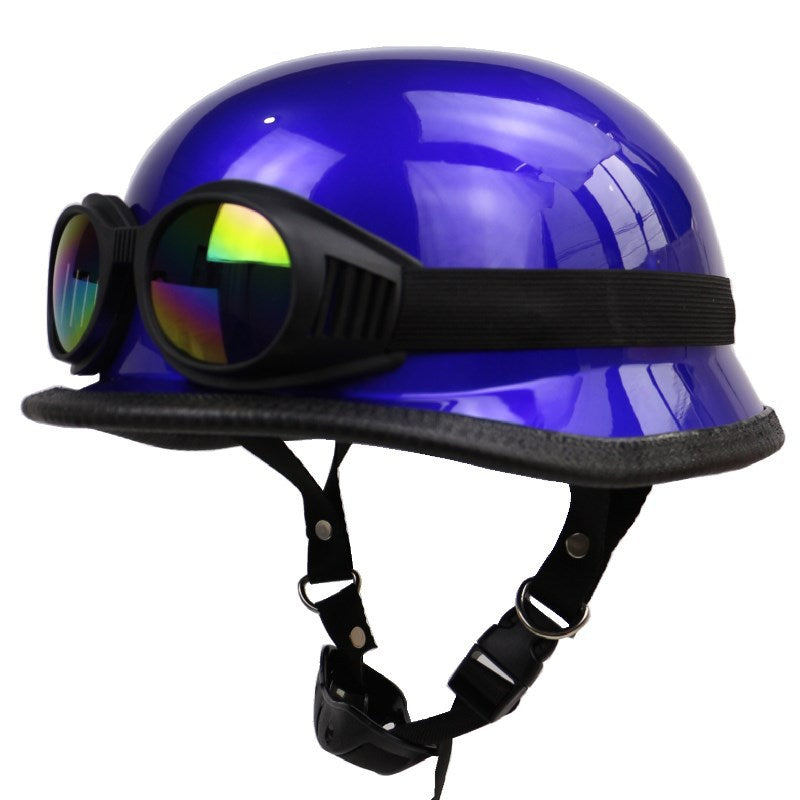 Retro Half-Style Motorsykkelhjelm med Beskyttelsesbriller Skanto