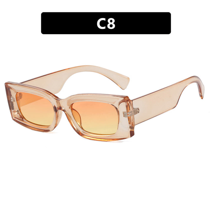 Women's modern square sunglasses with transparent frame and protective UV filter Skanto