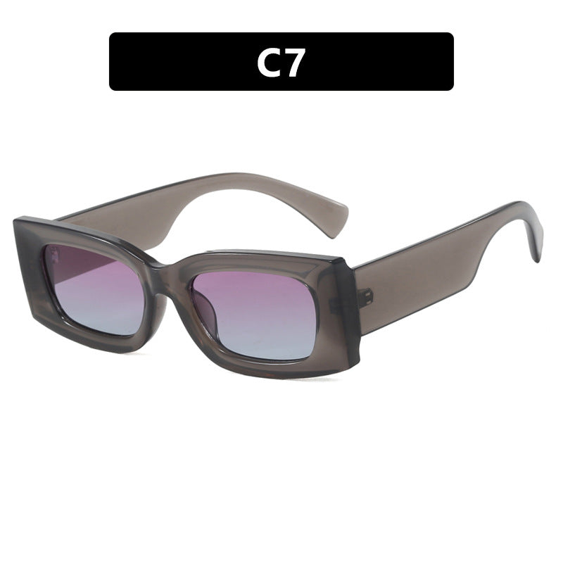 Women's modern square sunglasses with transparent frame and protective UV filter Skanto