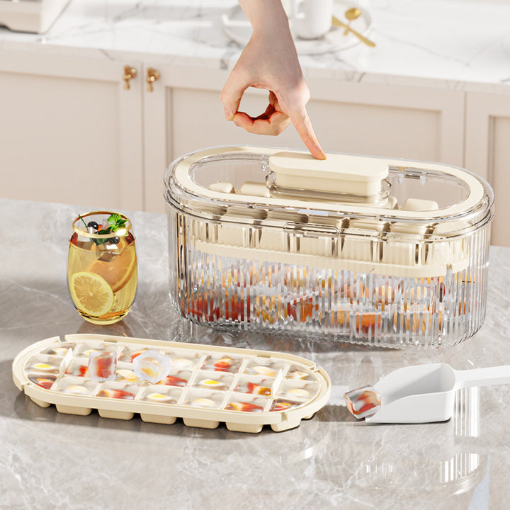Women's Stackable Ice Cube Tray with Spoon and Airtight Lid Skanto