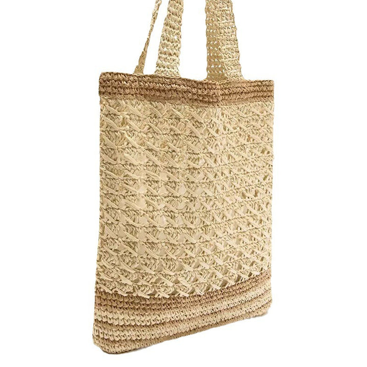 Handmade basket bag with modern stripe pattern Skanto