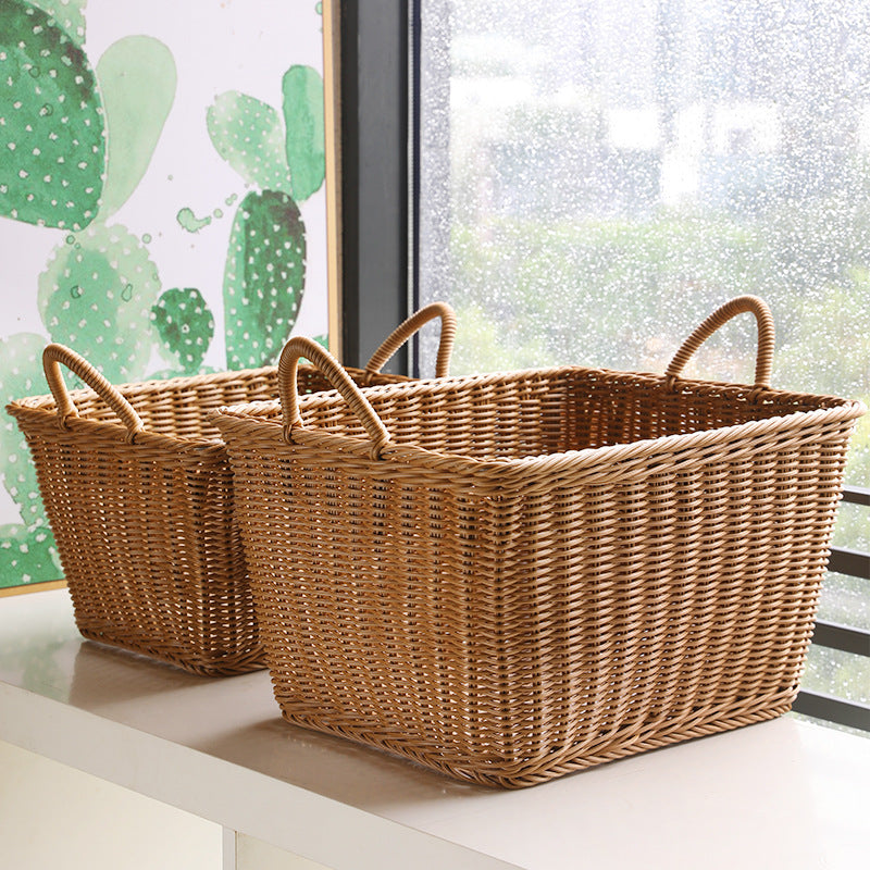 Unisex Romslig oppbevaringskurv laget av flettet rattan Skanto