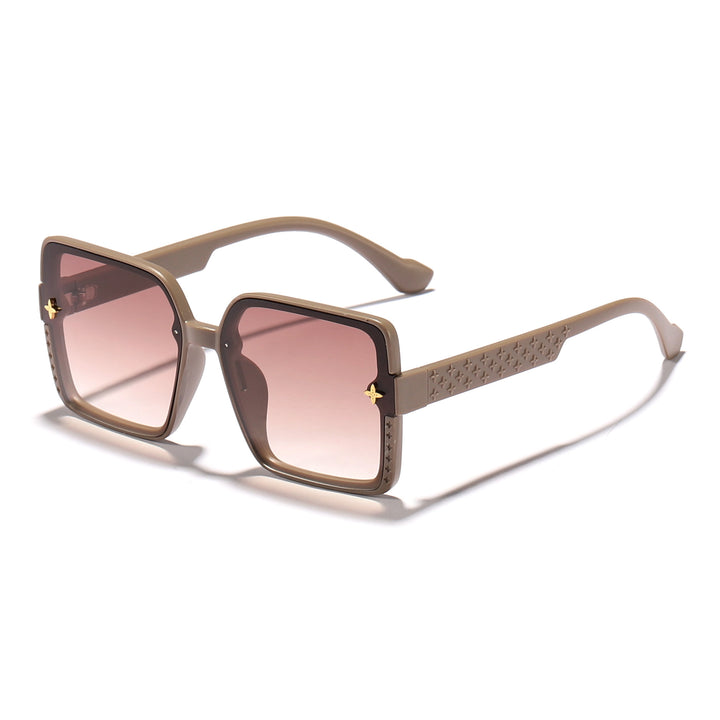 Dame moteriktig firkantet solbrille med dekorert ramme Skanto