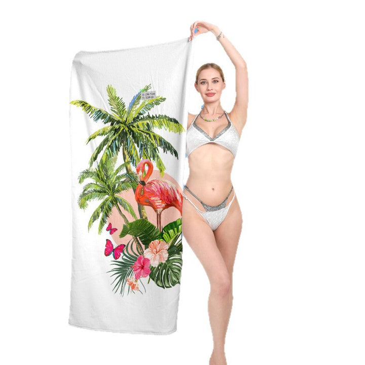 Strandhåndkle med eksotisk flamingo-motiv Skanto