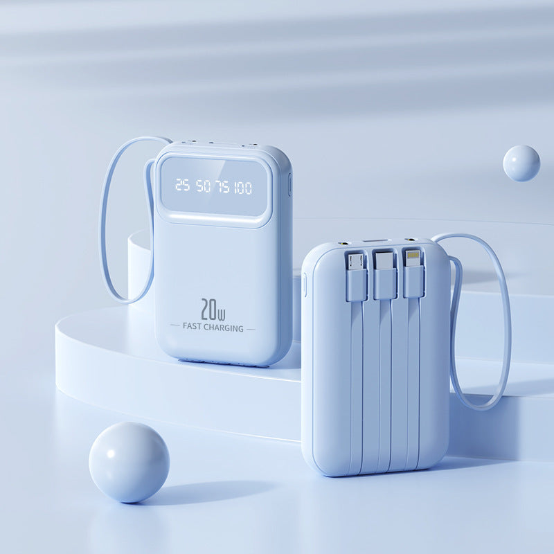 Kompakt powerbank med integrerte hurtigladeporter Skanto