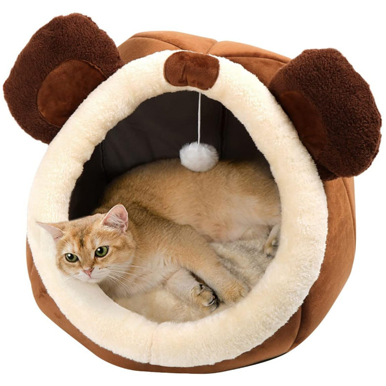 Kosefyldig Plush Katt Skjulested Hundeseng