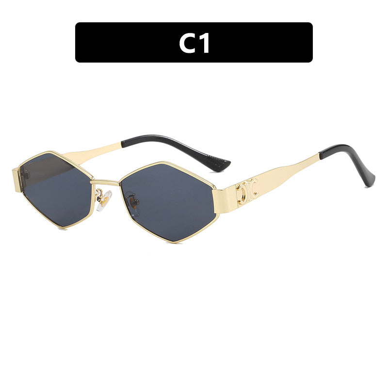Women's fashionable hexagonal sunglasses with protective lenses and stylish metal frame Skanto