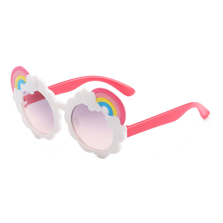 Dame designorientert solbrille med blomsterformet ramme Skanto