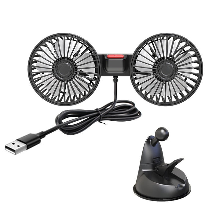 Unisex Dual-Head USB Bil Luftventilasjonsvifte Skanto