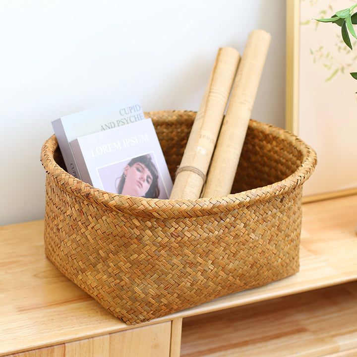 Unisex Naturfiber oppbevaringskurv med bred kant Skanto
