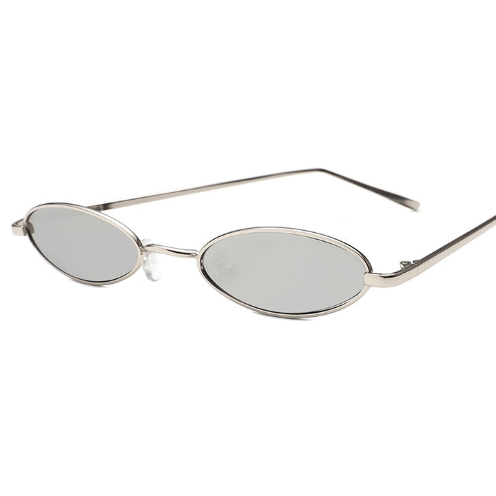 Dame elegant solbrille i oval metallramme Skanto