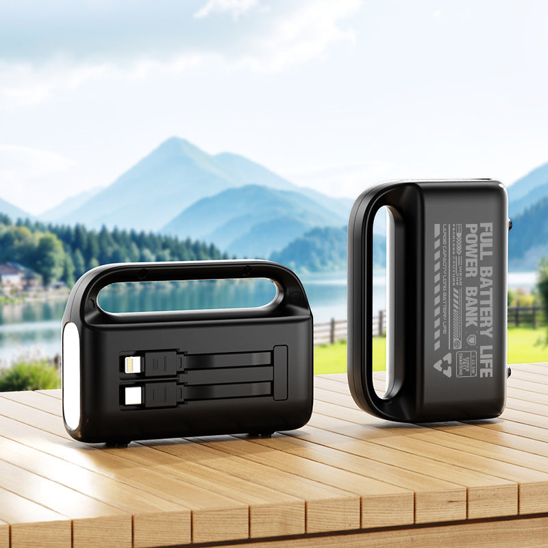 Bærbar powerbank med integrert kabel og ergonomisk design Skanto