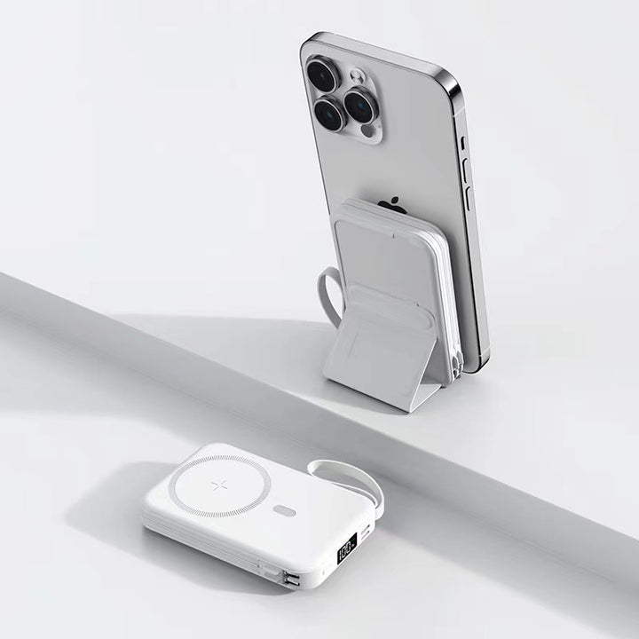 Bærbar powerbank med magnetisk feste og hurtigladingsfunksjon Skanto